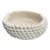 Panier rond tressé en tissu épais blanc, sans marque visible, bords hauts et structure souple.