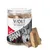 Wolf of Wilderness RAW fegato di manzo liofilizzato, snack in contenitore trasparente con motivo di lupo.