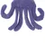 Jouet en peluche violette en forme de pieuvre avec huit tentacules, surface côtelée en tissu. Aucune marque ou texte visible.