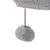 Grey plush ball on a black string, suitable as a toy or accessory for pets.
