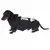 Hund trägt schwarzen Hoodie mit weißem Skelettmotiv. Produkt zeigt Design und Passform des Kleidungsstücks.