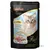 Leonardo Cat Food Fisch & Shrimps, s lososovim uljem. Prikaz mačke, ribe i kozica na pakiranju. Tekst: 24 % Lachs, 24 % Hering, 12 % Shrimps, Finest Selection.