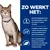 Infografiek met kat en Nederlandse tekst over productvoordelen: beperkt fosfor- en natriumgehalte, omega-3-vetzuren, ondersteuning van het darmmicrobioom, essentiële aminozuren.