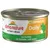 Konzerva almo nature Daily Mousse, pet food + amore, con tacchino, mit Truthahn, with turkey, 85 g. Žluté a zelené balení s obrázkem kočky.