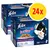 Felix Junior gemengde variëteit in gelei, 24x12 porties. Smaken: rund, kip, zalm, sardine. Tekst op verpakking deels in het Duits: 'Gut wie es aussieht', 'bis zu 1 Jahr'.
