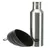Trixie stainless steel drinking bottle with black foldable silicone bowl and carabiner.
