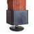 Pata de mueble de madera con base ajustable de plástico negro y tornillo metálico visible en la parte inferior. Pata de mueble de madera con base ajustable de plástico negro y tornillo metálico visible en la parte inferior.