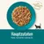 Glavne sestavine: makrela, file tune, ribja juha, riž. Besedilo v nemščini: Mit natürlichen Zutaten hergestellt. Prikazana porcija hrane za mačke na modrem krožniku.
