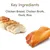 Key Ingredients: Chicken Breast, Chicken Broth, Duck, Rice. Billede af skiver kyllingebryst og et stykke andekød. Teksten er på engelsk.