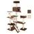 Cat tree with multiple levels, cave, resting areas and sisal scratching surfaces. Colours: brown and beige.