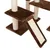 Cat tree with brown platforms, sisal scratching surface and beige posts. Suitable for cats to scratch and climb.