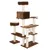 Brown cat tree with multiple levels, sisal posts, cave, hammock and resting areas.