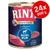 RINTI Singlefleisch Exclusive Ross Pur, 1 Protein Single, getreidefrei. Pakke med 24 dåser à 800 g. Billede af kød og hest på dåsen.