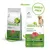 Natural Trainer hundefoder, MAXI/ADULT, CON MANZO E RISO WITH BEEF AND RICE, 12 kg pose. Synligt: oksekød, ris, æble, lime, hørfrø, spirulina. Tekst: NUOVO PACK, MADE IN ITALY.