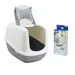 Savic Nestor Jumbo Covered Litter Tray XXL - Bundle: Light Grey litter box + tray bags