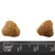 Two triangular brown kibble pieces beside a black ruler showing size in millimetres and centimetres, each piece about 1.5 cm wide.