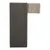Tapis rectangulaire gris à surface texturée et extrémité beige en tissu doux, sans marque visible ni texte apparent.