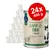 24 blikken à 400 g kattenvoer Lamm & Rind + Leinöl, met afbeelding van kat en schaap, tekst: 'no added grain', '100% exquisites natur', 'with lamb & beef + linseed oil'. 24 blikken à 400 g kattenvoer Lamm & Rind + Leinöl, met afbeelding van kat en schaap, tekst: 'no added grain', '100% exquisites natur', 'with lamb & beef + linseed oil'.
