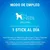 Modo de empleo: para perros de 25 kg a 40 kg, 1 stick al día. Instrucciones: agua limpia disponible, supervisar al perro y seguir la ración diaria recomendada con ejercicio diario.