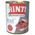 RINTI Kennerfleisch mit Ross, getreidefrei. Dåse med synlige kødtern og indmad på etiketten. Tekst: RINTI seit 1983 Original.