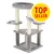 Tiragraffi grigio con colonne in sisal e piattaforme, etichetta gialla con testo rosso 'TOP SELLER' visibile in alto a destra. Tiragraffi grigio con colonne in sisal e piattaforme, etichetta gialla con testo rosso 'TOP SELLER' visibile in alto a destra.