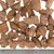 Morceaux de friandises brunes pour animaux, texture fibreuse, disposés sur fond blanc avec règle en centimètres indiquant des tailles de 2 à 5 cm environ.