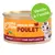 Edgard Cooper Enfin du vrai poulet, morceaux en sauce pour chats adultes, vendu à l’unité. Texte et illustration de chat visibles sur la boîte.