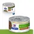 Hill's Prescription Diet Metabolic kattemad dåse, tekst: Weight Management, Stew Flavoured with Chicken & Vegetables, Veterinarian Recommended. Billede af foder og kat.