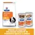 Hill's Prescription Diet Urinary Care c/d multicare per cani, confezione secca e due lattine umido. Testo: Prova le nostre deliziose varietà in formato secco e umido.