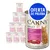 Latas de comida para gatos Animonda Carny Adult Multifleich-Cocktail. Texto visible: 'OFERTA DE PRUEBA', '100% frische Zutaten, Ohne Getreide, Made in Germany'. Imagen de un gato y trozos de carne.