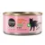 Boîte Cosma Pure Love Asia, texte anglais : Chicken and Tuna with Papaya in Jelly, Pure Meat, Fish & Fruit. Silhouette de chat noir sur fond rose.