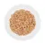 Close-up of shredded tuna in a white bowl, suitable as pet food.