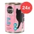 Cosma Pure Love Asia, TUNA WITH CRAB IN JELLY, MULTI PROTEIN PURE FISH. Lata rosa con silueta de gato negro y símbolos de atún y cangrejo. Pack de 24 unidades.