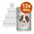 Confezione 12x400g DOG'S LOVE, alimento umido per cani, visibile scritta 'ENTE', con topinambur e carote. Immagine di cane sull'etichetta. Confezione 12x400g DOG'S LOVE, alimento umido per cani, visibile scritta 'ENTE', con topinambur e carote. Immagine di cane sull'etichetta.
