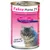 Feline Porta 21, alimento complementare per gatti, carne intera di tonno con gamberetti. Testo visibile: 'your cat will love it!'. Immagine di un gatto sul fronte della lattina.