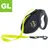 Guinzaglio avvolgibile Flexi Giant Neon 8 m, manico nero con nastro giallo fluo e moschettone in metallo. Testo visibile: 'Flexi Giant Neon 8m'. Etichetta verde con 'GL' in alto a sinistra.