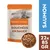 Nature’s Variety Bouchées en Sauce pour chat, saveur saumon, lot de 22 sachets de 85 g. Photo du produit et aperçu des bouchées en sauce dans une coupelle.
