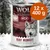 Wolf of Wilderness Ruby Midnight konzerv, 400 g, 12 darabos csomag. Felirat: Fresh pork with beef & rabbit, 100% grain-free recipe.