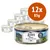 Confezione da 12 lattine da 85 g di Ziwi Peak NZ Beef Recipe per gatti, 92% carne, organi e cozze verdi. Testo visibile: 'No fillers, no carrageenan', 'All cat breeds', 'All life stages'.
