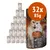 Confezione da 32 bustine di alimento per gatti, ciascuna da 85 g. Testo visibile: Ente & Käse, alto contenuto di carne e interiora, senza cereali, senza zucchero aggiunto.