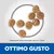 Crocchette rotonde, testo: Dimensione della crocchetta circa 4 x 7,5 mm. In basso scritta grande: OTTIMO GUSTO.