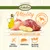 Lukullus Vitality, alimentazione completa per cani. Formula senza cereali, monoproteica, con verdure, frutta e oli. Enhanced with special benefits. Immagini di carne, patate, mela e olio.