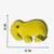 Yellow plush toy shaped like an animal, shown with dimensions 20 cm high and 22 cm wide.