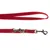 Rote Hundeleine aus Nylon mit verstellbarer Länge und zwei Metallkarabinern.