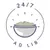 24/7 AD LIB text above and below a bowl of food illustration