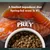 Teksti englanniksi: A limited ingredient diet. Spring-fed trout is #1. Taste of the Wild PREY. Taustalla lohifileitä ja kulhossa ruskeaa kuivaruokaa.