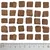 Brown, square food pieces arranged with a scale at the bottom. Piece size between 1 and 2 cm.