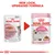 Royal Canin Kitten - märkäruoan pakkausmuutos: vasemmalla vanha Kitten Instinctive, oikealla uusi Kitten Gravy. Molemmissa näkyy kissanpentu ja annosruoka, paino 85 g.