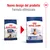 Nuovo design del prodotto Royal Canin Maxi Ageing 8+, formula ottimizzata. Immagine delle due confezioni, vecchia e nuova, con freccia rossa tra di esse.