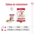 Tableau de rationnement Royal Canin Medium Adult : pour 11 kg, 1 boîte + 69 g ; 16 kg, 1 boîte + 125 g ; 25 kg, 1 boîte + 217 g. Croquettes et pâtée visibles.